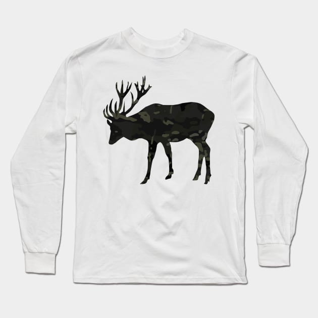 Multicam Black Stag Long Sleeve T-Shirt by hiwez